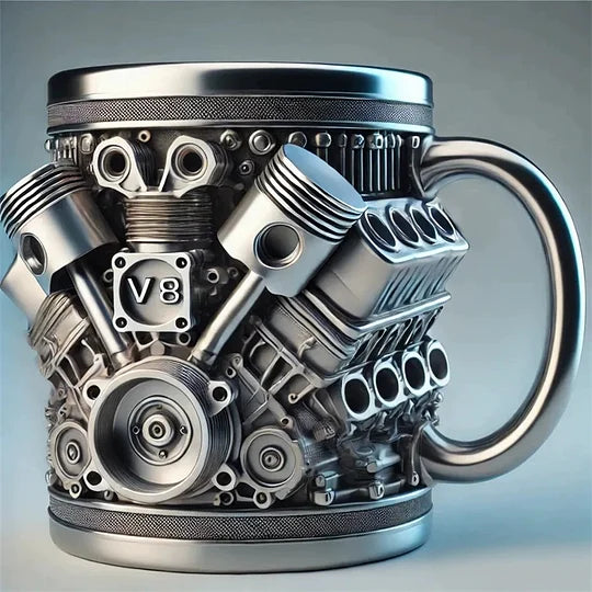 V-motora tērauda kauss