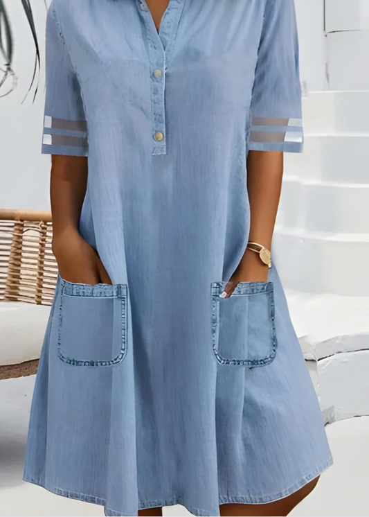 Vienkārša, stilīga džinsa kleita