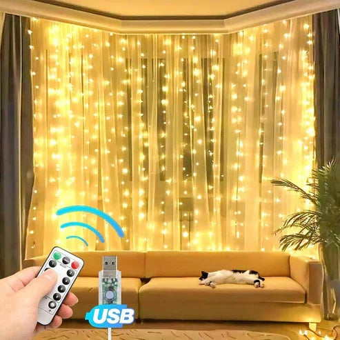 🎄Kristīgā laika izpārdošana💡300 LED Ziemassvētku gaismas aizkaru