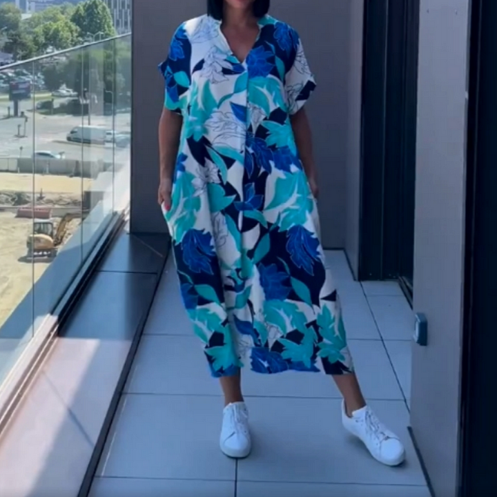 Sieviešu brīvā laika eleganta apģērba kleita ar rakstu