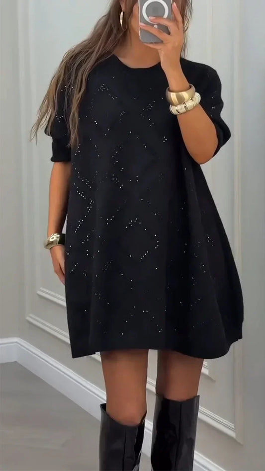 Sieviešu ikdienas kleita ar kristāliņiem