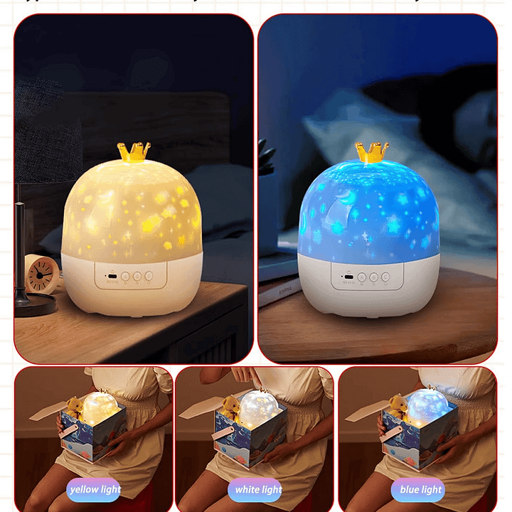 Nakts gaismas projektors bērniem ar filmām