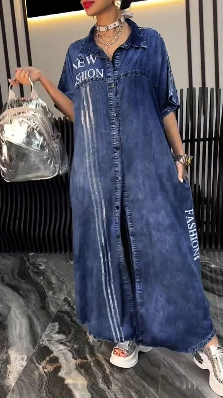 Ērta un stilīga džinsu kleita