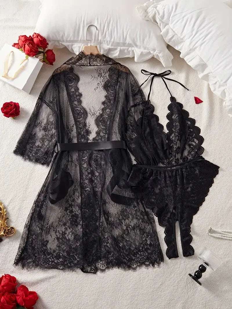 Sieviešu mežģīņu naktskreklu komplekts