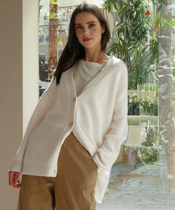 Kaschmir-Kokon-Strickjacke
