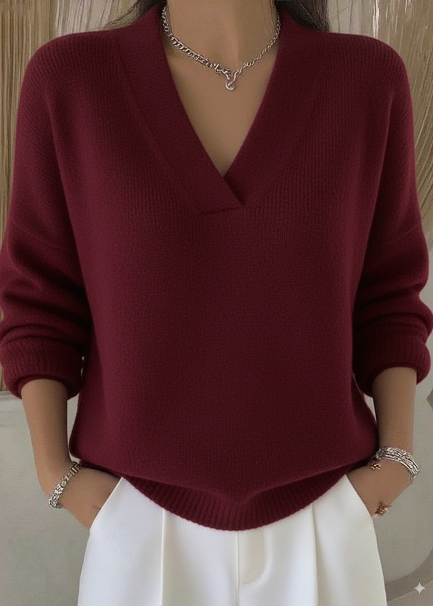 Rudens sieviešu ikdienas vienkrāsains džemperis