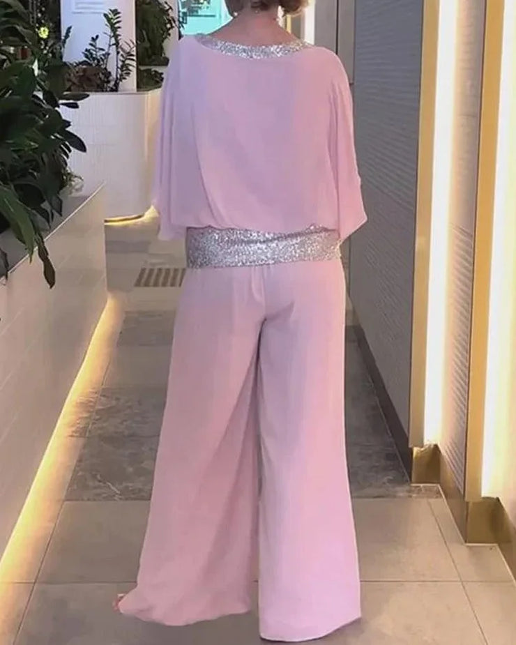 🌸 Elegants divdaļīgs komplekts ar krāsainiem spīdumiem