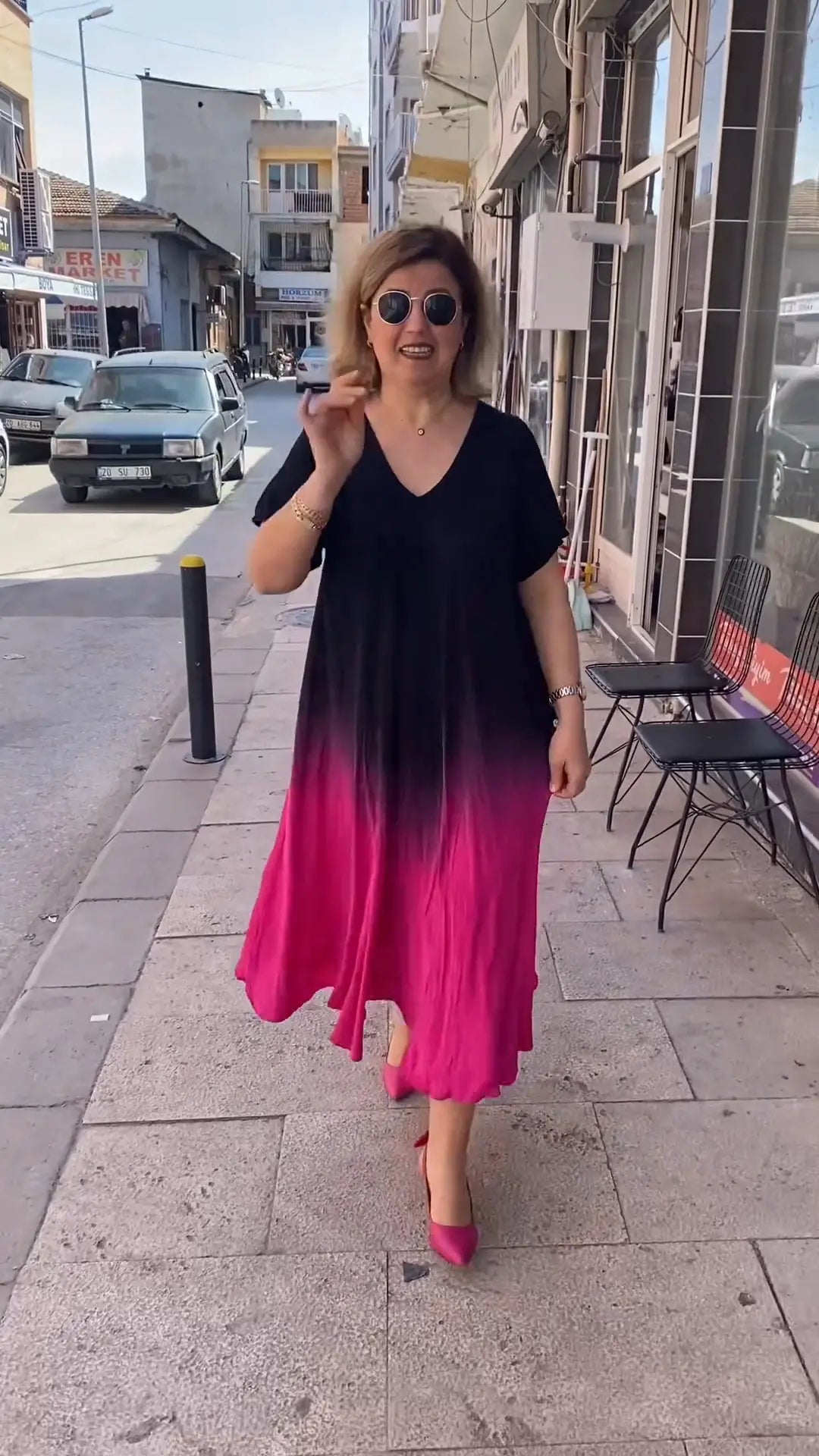 Kleita izrotāta ar ombre dizainu