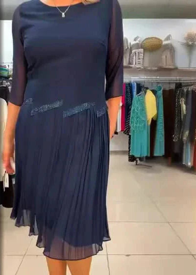 Sieviešu eleganta, krokota, elpojoša kleita