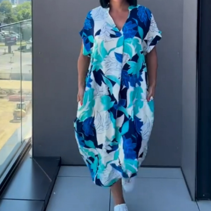 Sieviešu brīvā laika eleganta apģērba kleita ar rakstu