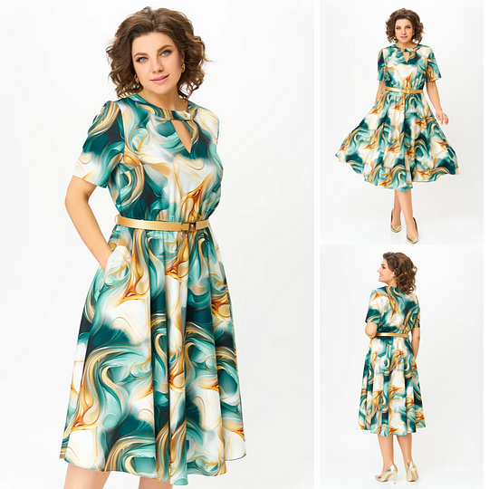 Brīva, gaiša sieviešu kleita