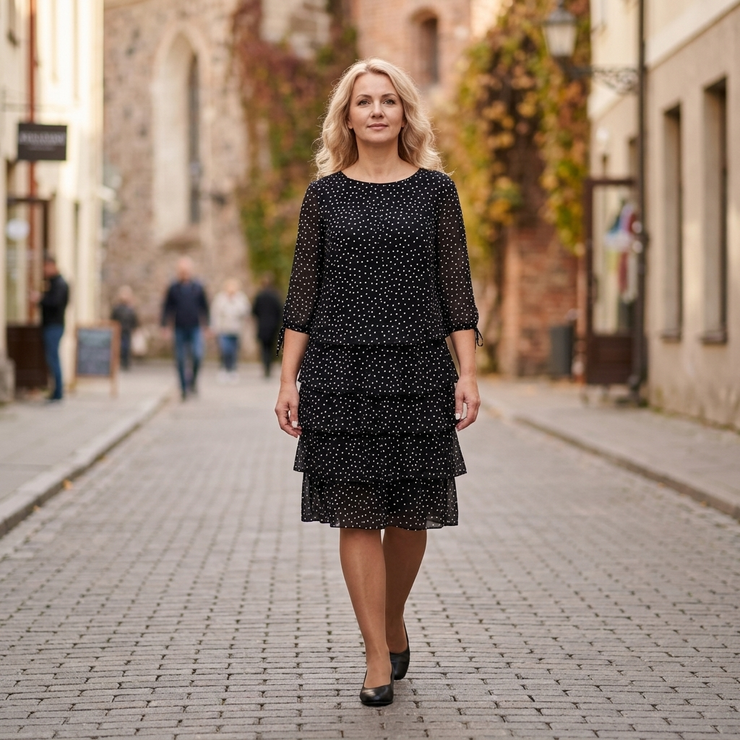 Rudens kleita ar punktiņiem