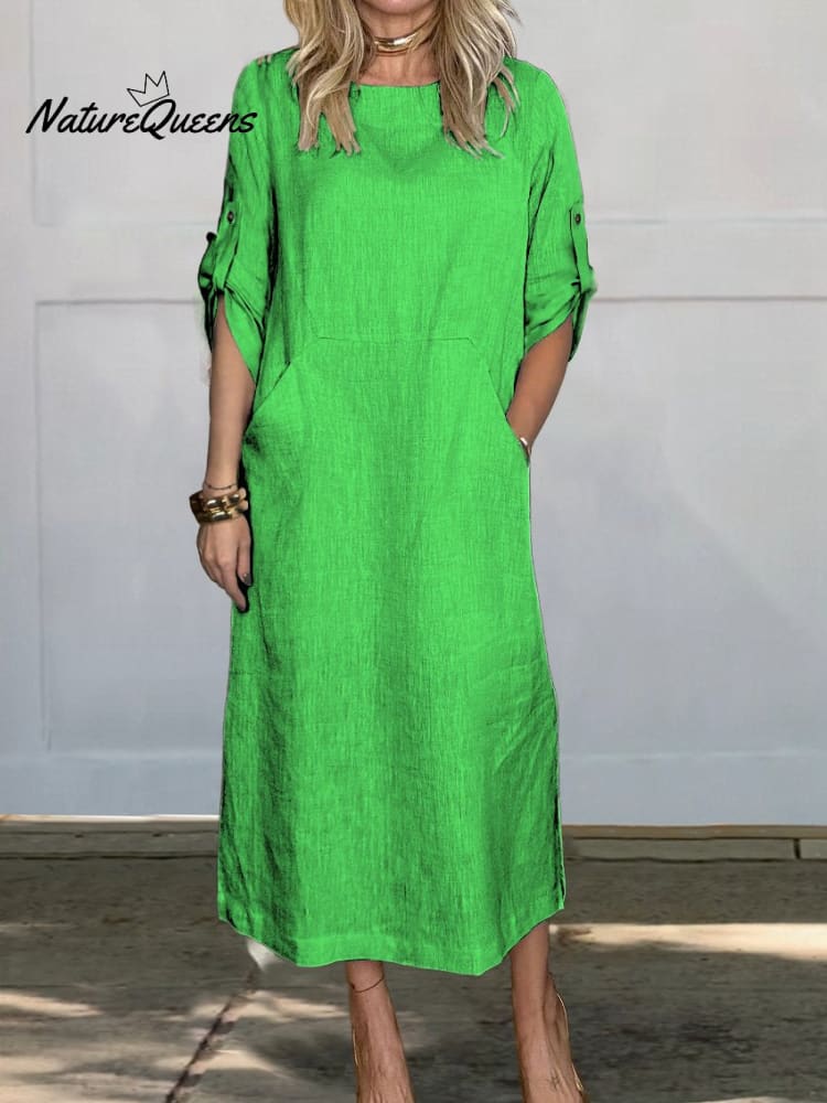 Ērta sieviešu kleita no kokvilnas